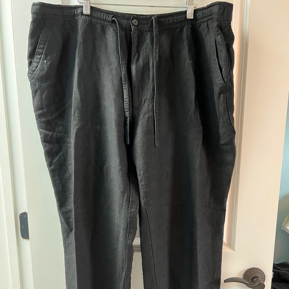 Men's Black XXL Linen Pants